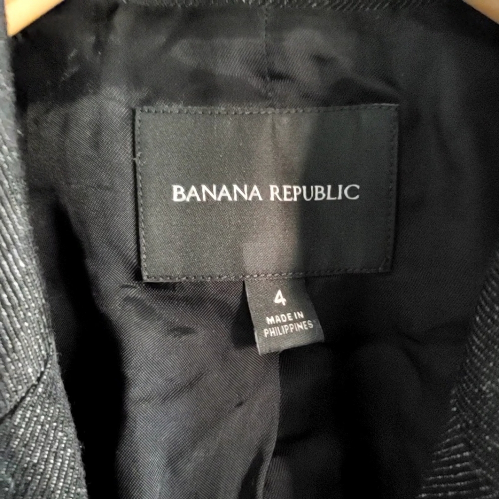 Banana Republic Loretta Wool Linen Cropped Blazer Size 4 Preppy Career Old Money - Picture 9 of 15